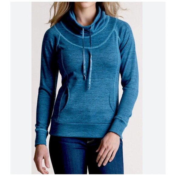 Kuhl Lea Pullover Womens Medium Blue Cowl Neck Lightweight Stretch Hoodie Outdoo - Picture 1 of 6